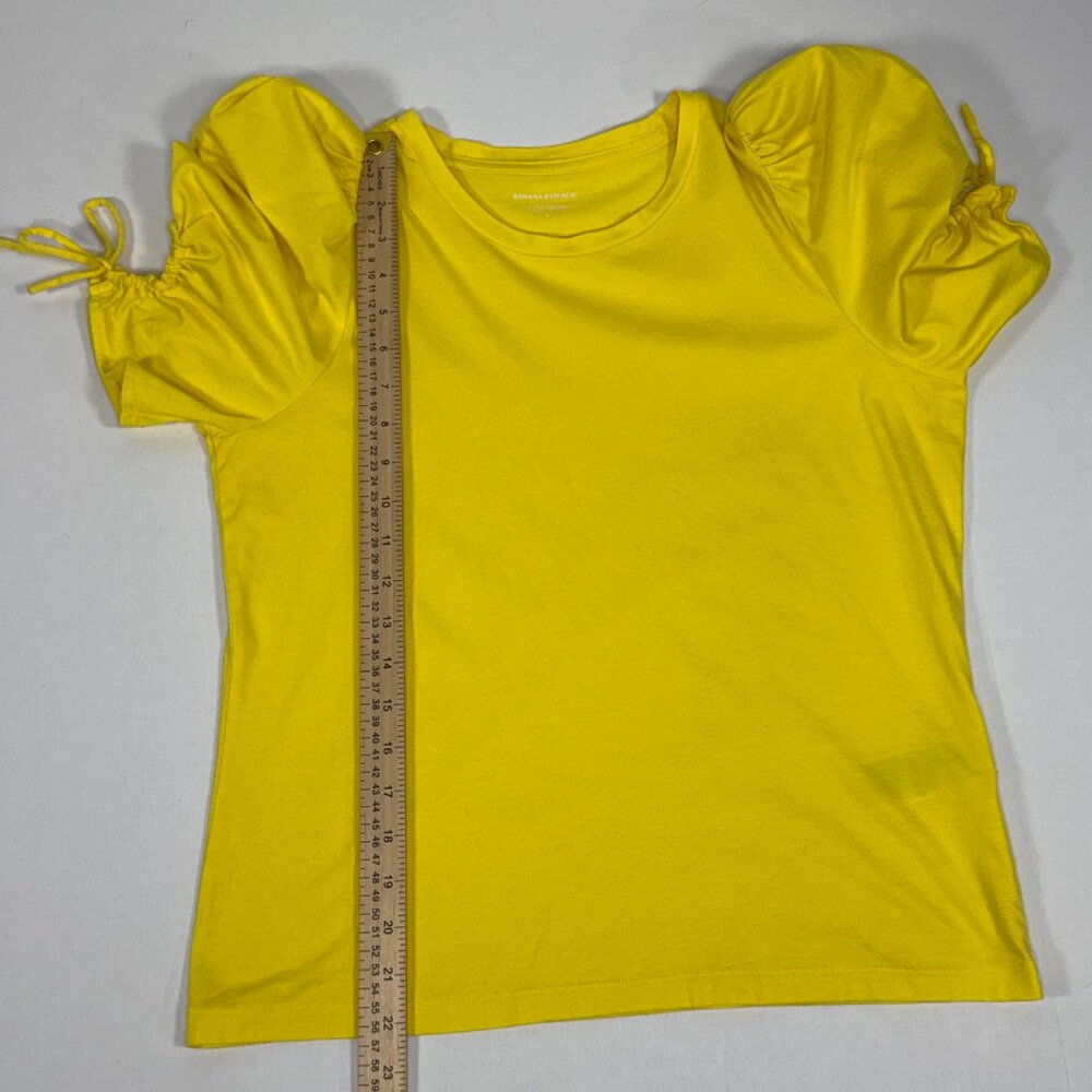 Puff Sleeve Banana Republic Yellow Supima Cotton T-Shirt Size‎ S Small - Picture 5 of 10